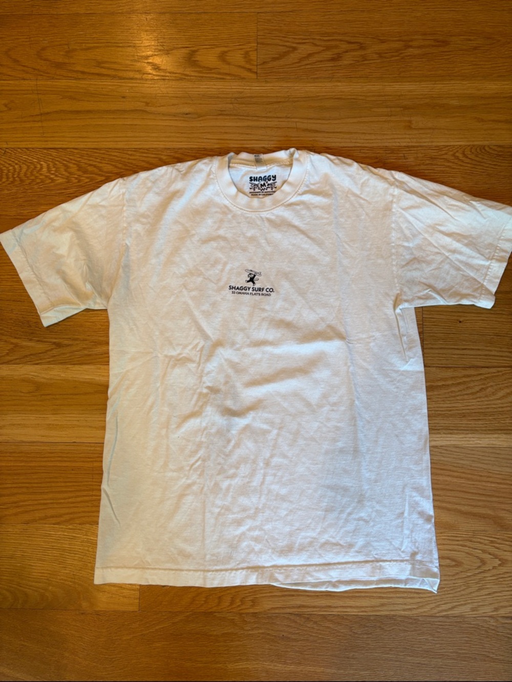 Men's Shaggy White Short Sleeve Logo Tee